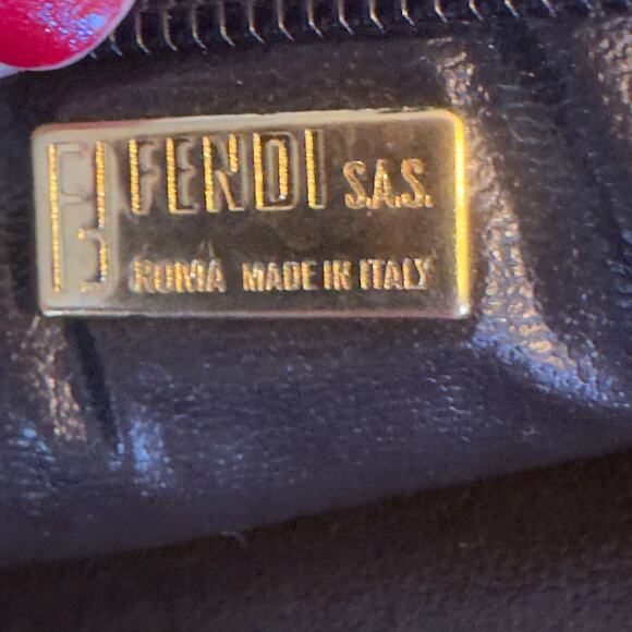 FENDI Zucca Clutch Bag Zucchino Purse pouch PVC FF Vintage Brown Authentic - Picture 16 of 16